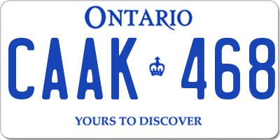 ON license plate CAAK468