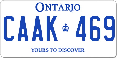 ON license plate CAAK469