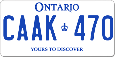 ON license plate CAAK470