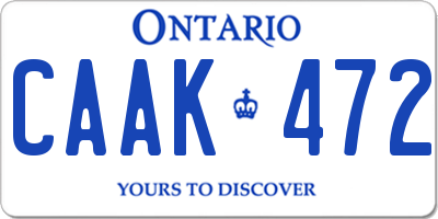 ON license plate CAAK472