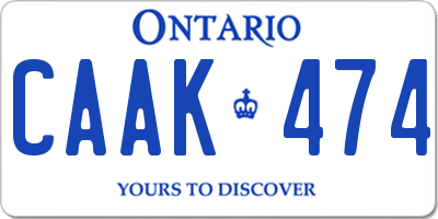 ON license plate CAAK474