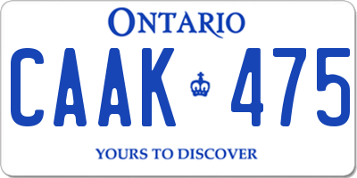 ON license plate CAAK475