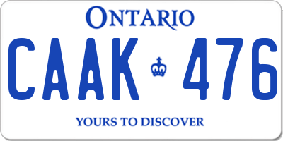 ON license plate CAAK476