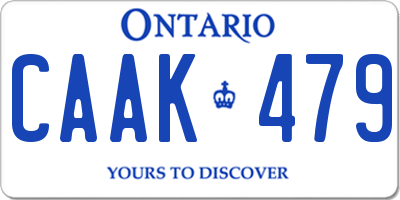 ON license plate CAAK479