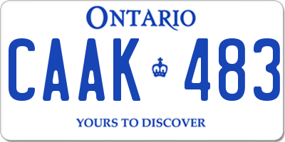 ON license plate CAAK483