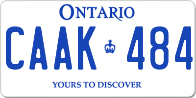 ON license plate CAAK484