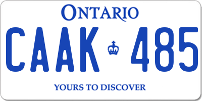 ON license plate CAAK485