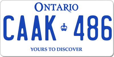 ON license plate CAAK486