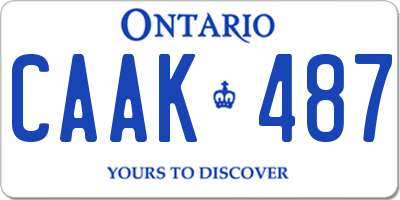 ON license plate CAAK487