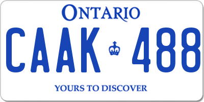 ON license plate CAAK488