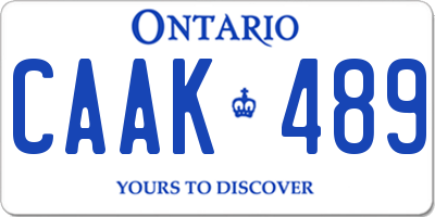 ON license plate CAAK489