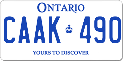 ON license plate CAAK490