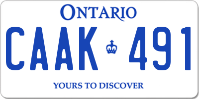 ON license plate CAAK491