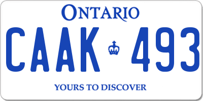 ON license plate CAAK493