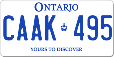 ON license plate CAAK495