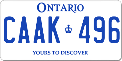 ON license plate CAAK496