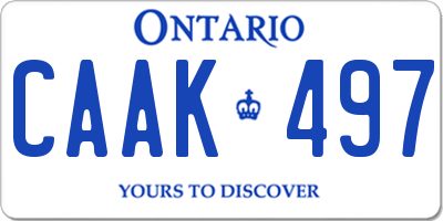 ON license plate CAAK497