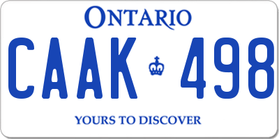 ON license plate CAAK498