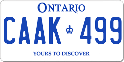 ON license plate CAAK499