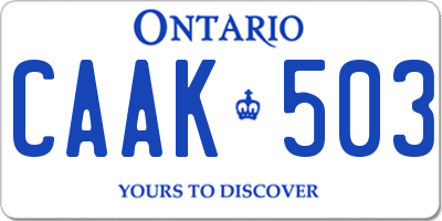 ON license plate CAAK503