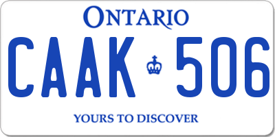 ON license plate CAAK506