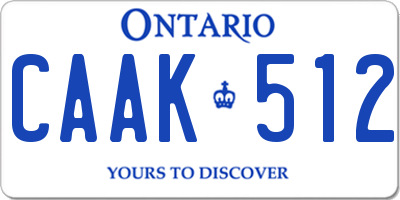 ON license plate CAAK512