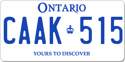 ON license plate CAAK515