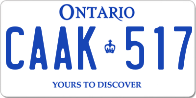 ON license plate CAAK517