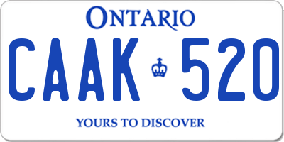 ON license plate CAAK520