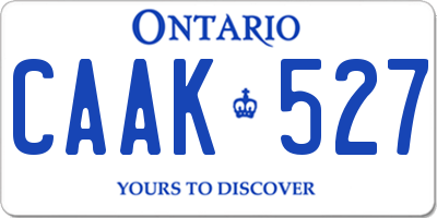 ON license plate CAAK527