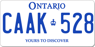 ON license plate CAAK528