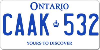 ON license plate CAAK532