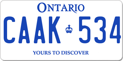 ON license plate CAAK534