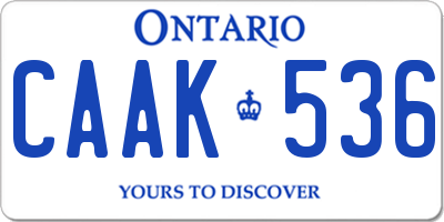 ON license plate CAAK536