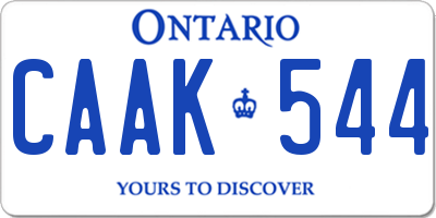 ON license plate CAAK544