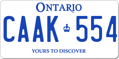 ON license plate CAAK554