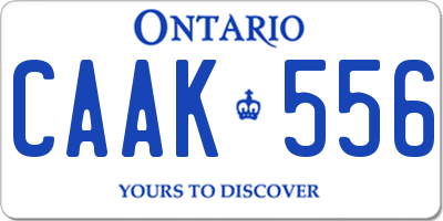 ON license plate CAAK556