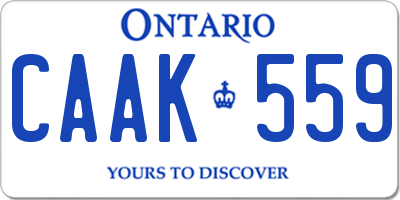 ON license plate CAAK559