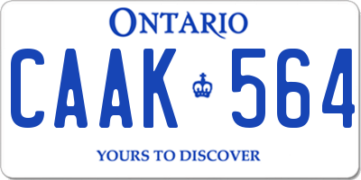 ON license plate CAAK564