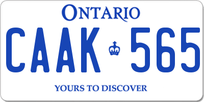 ON license plate CAAK565