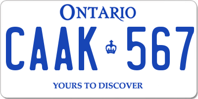 ON license plate CAAK567