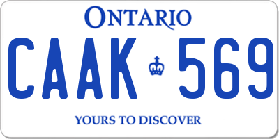 ON license plate CAAK569