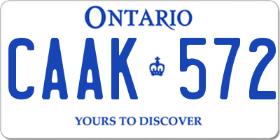 ON license plate CAAK572