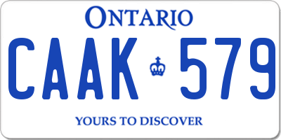 ON license plate CAAK579