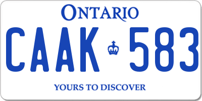 ON license plate CAAK583