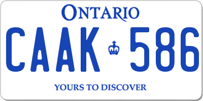 ON license plate CAAK586