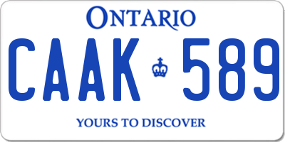 ON license plate CAAK589