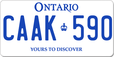 ON license plate CAAK590