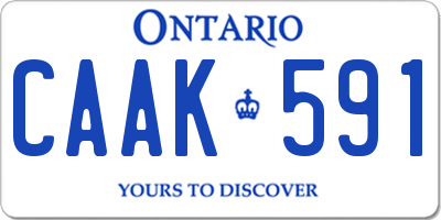 ON license plate CAAK591