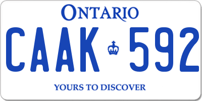 ON license plate CAAK592